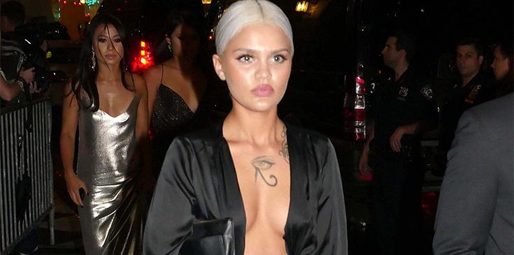 Amina Blue seen arriving at the Harper&#8217;s Bazaar&#8217;s celebration at The Plaza Hotel in New York City