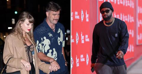 Composite photo of Taylor Swift, Travis Kelce and Clyde Edwards-Helaire