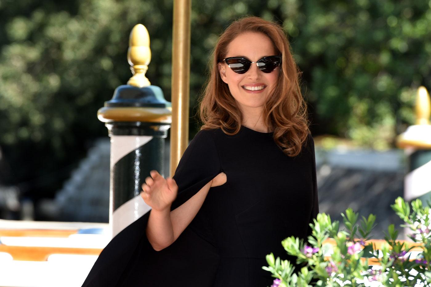 Natalie Portman arrives at Excelsior Hotel during the 75th Venice Film Festival