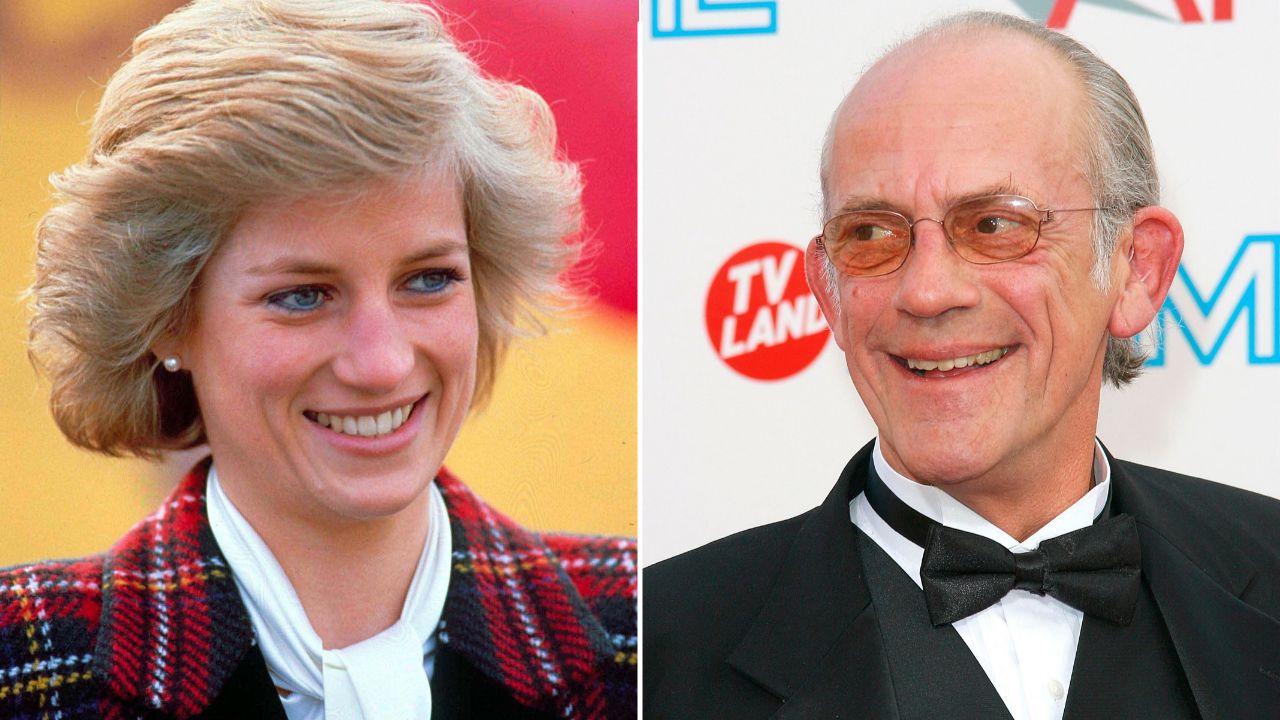 images of Princess Diana and Christopher Lloyd. 