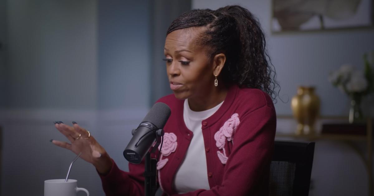 Image of Michelle Obama spoke to a couples therapist during her 'IMO' podcast.