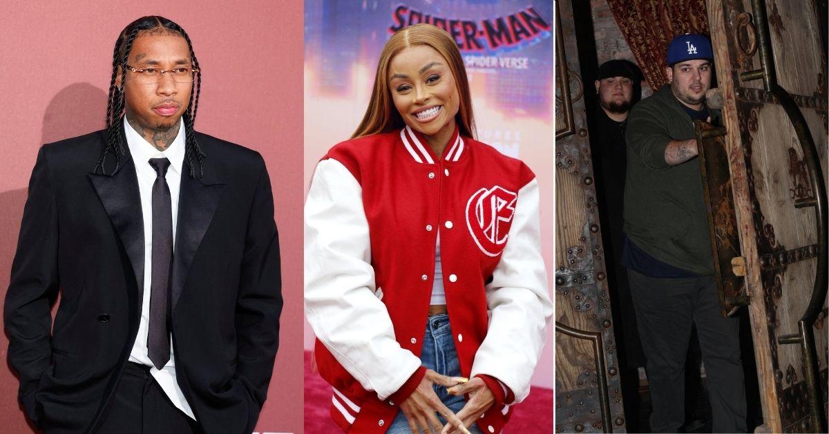 Composite photo of Tyga, Blac Chyna and Rob Kardashian 