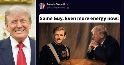 Photo of Donald Trump and an AI-generated photo of him.