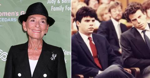 Photo of Judge Judy; picture of Erik and Lyle Menendez.