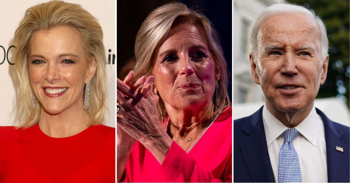 Composite photos of Megyn Kelly, Jill Biden and Joe Biden.