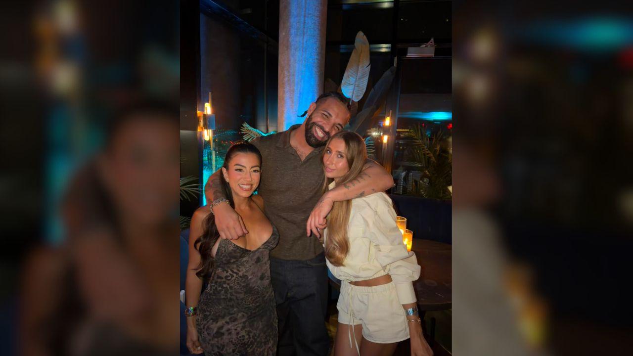 Photo of Lily Phillips posed with Drake at an after-party after filming a livestream video, which was later published on YouTube.
