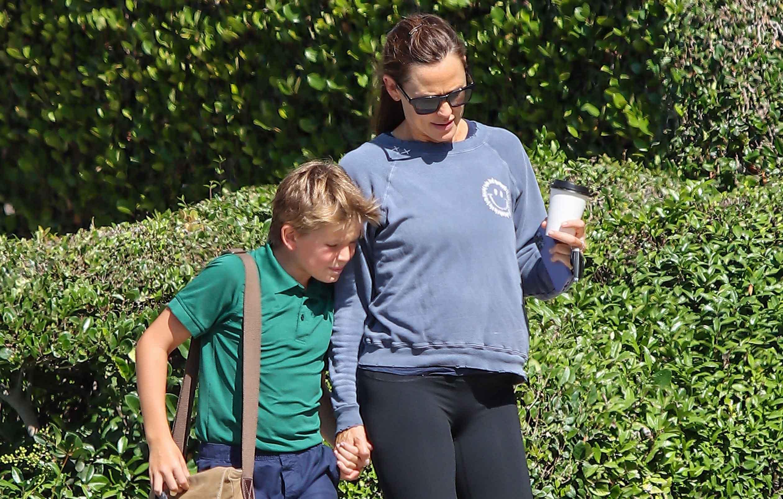 jennifer garner and samuel affleck are seen in los angeles california