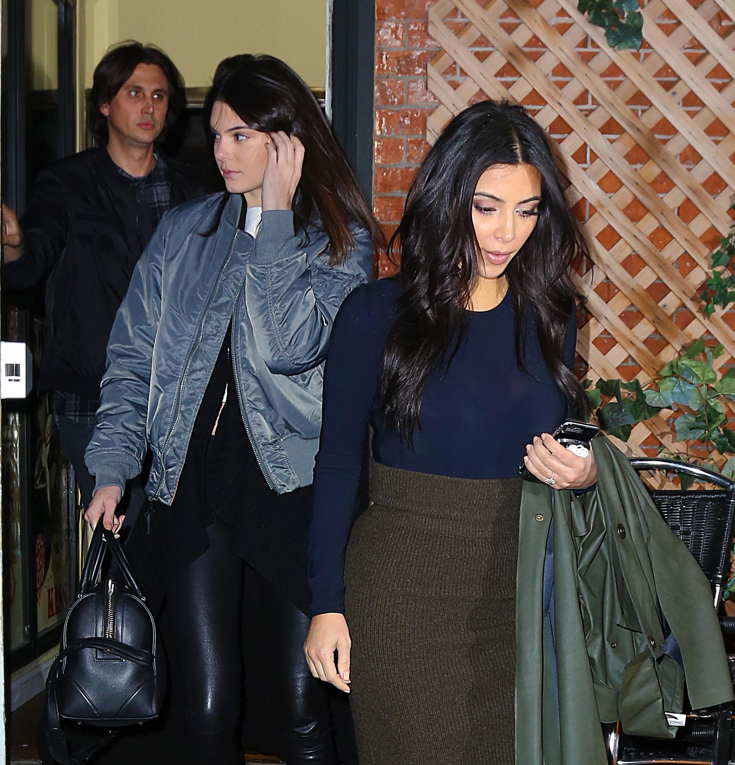 Kim Kardashian and Kendall Jenner have dinner together in the meatpacking district, NYC