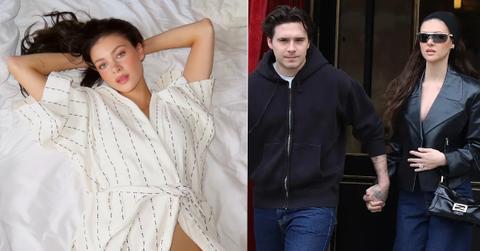 Photo of Nicole Petlz and a photo of Brooklyn Beckham with Nicola Peltz.