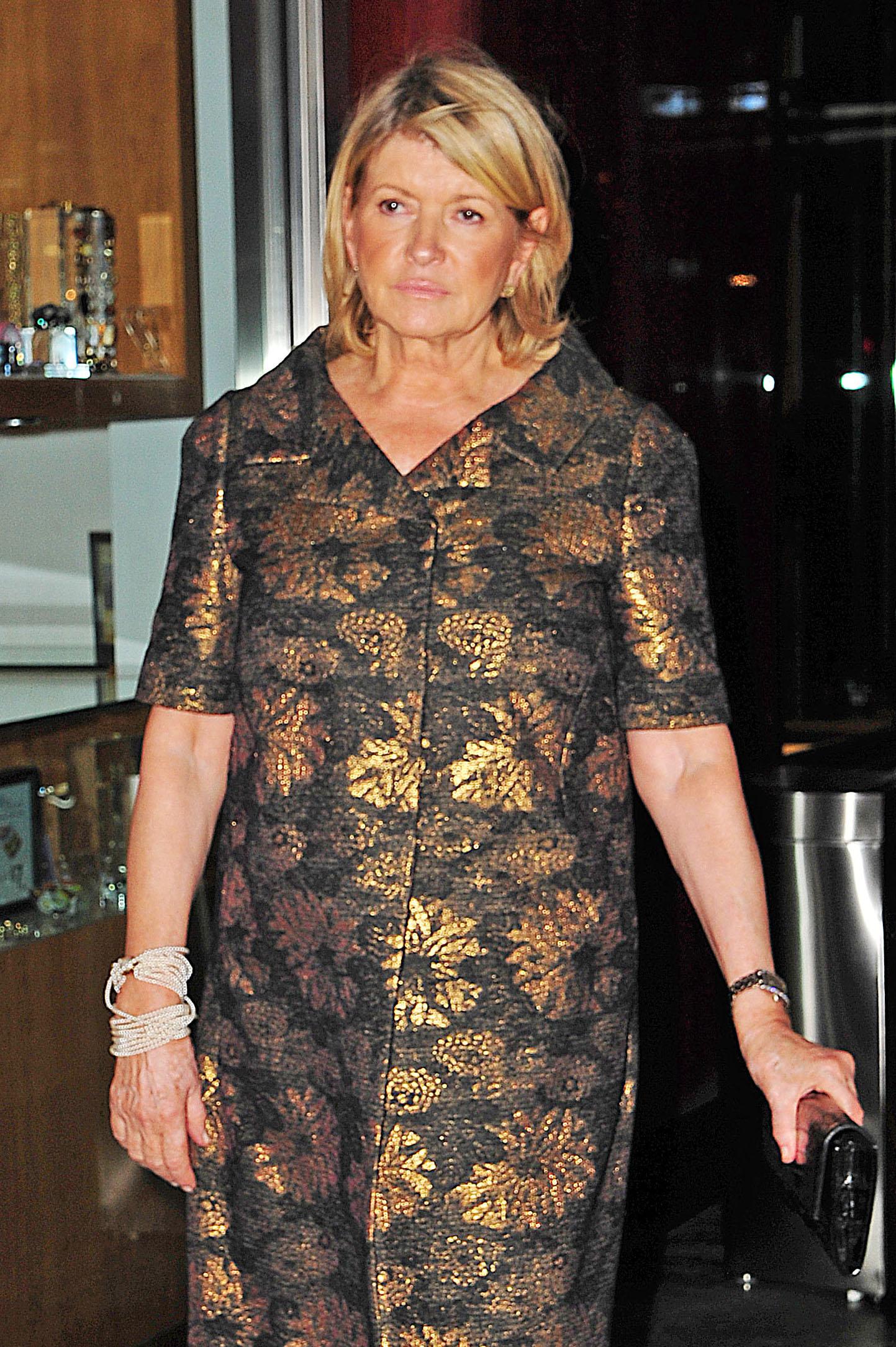 Martha Stewart steps out in gold