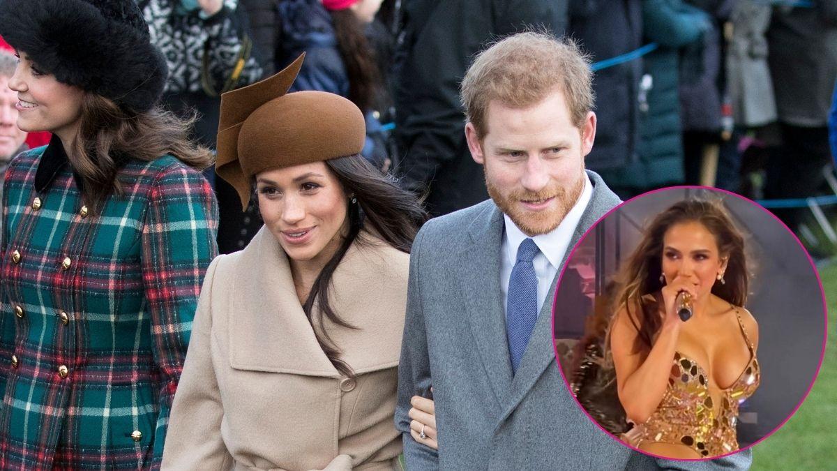 Split Photo of Prince Harry, Meghan Markle and Jennifer Lopez