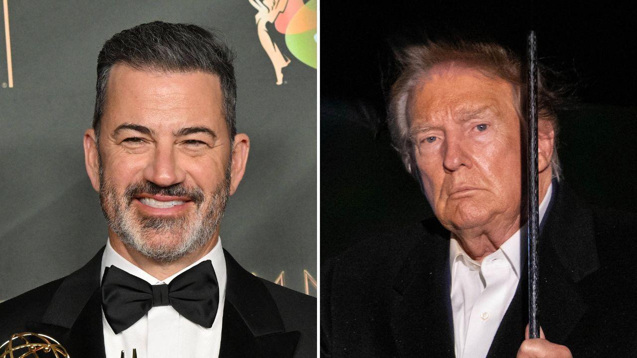 Photo of Jimmy Kimmel and Donald Trump.