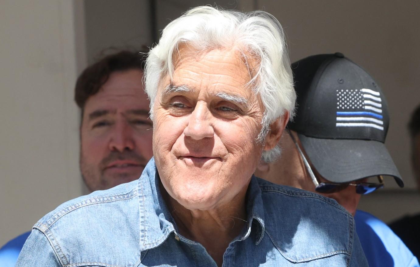 jay leno  dons eye patch facial injuries falling down hill