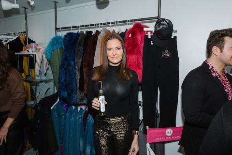 meredith marks enjoying wander ivy sauvignon blanc at a cocktail party at her boutique meredith marks to celebrates the sundance film festival