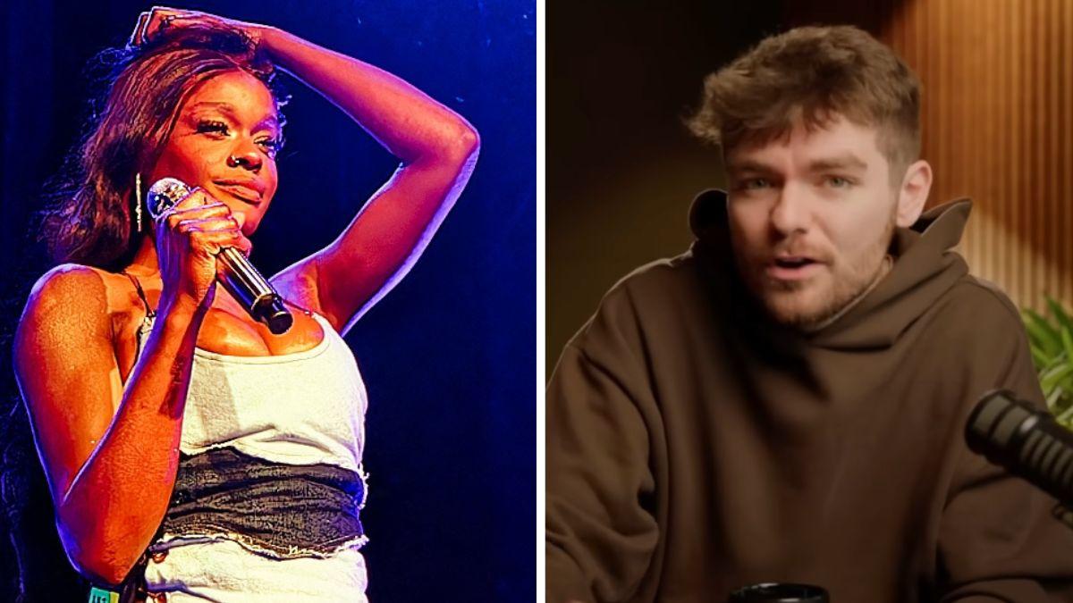 split photo of azealia banks and nick fuentes