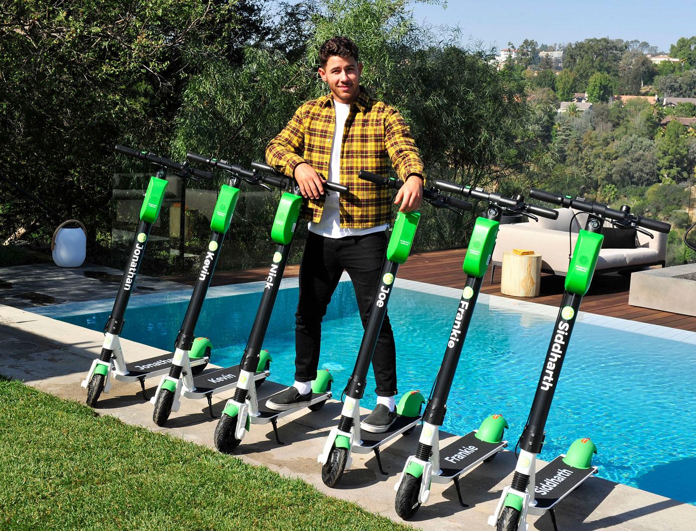 Nick Jonas Gifts Groomsmen Custom Lime Scooters for his Bachelor Party