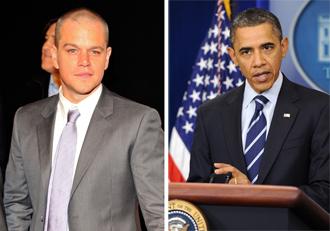 Matt damon barack obama dec22nea.jpg