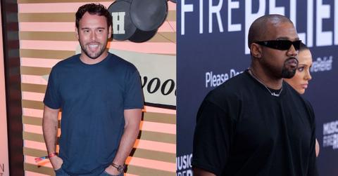 Composite Photos of Scooter Braun and Kanye West