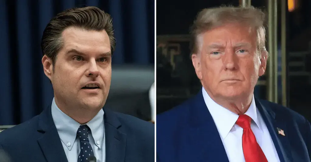 Composite photo of Matt Gaetz and Donald Trump