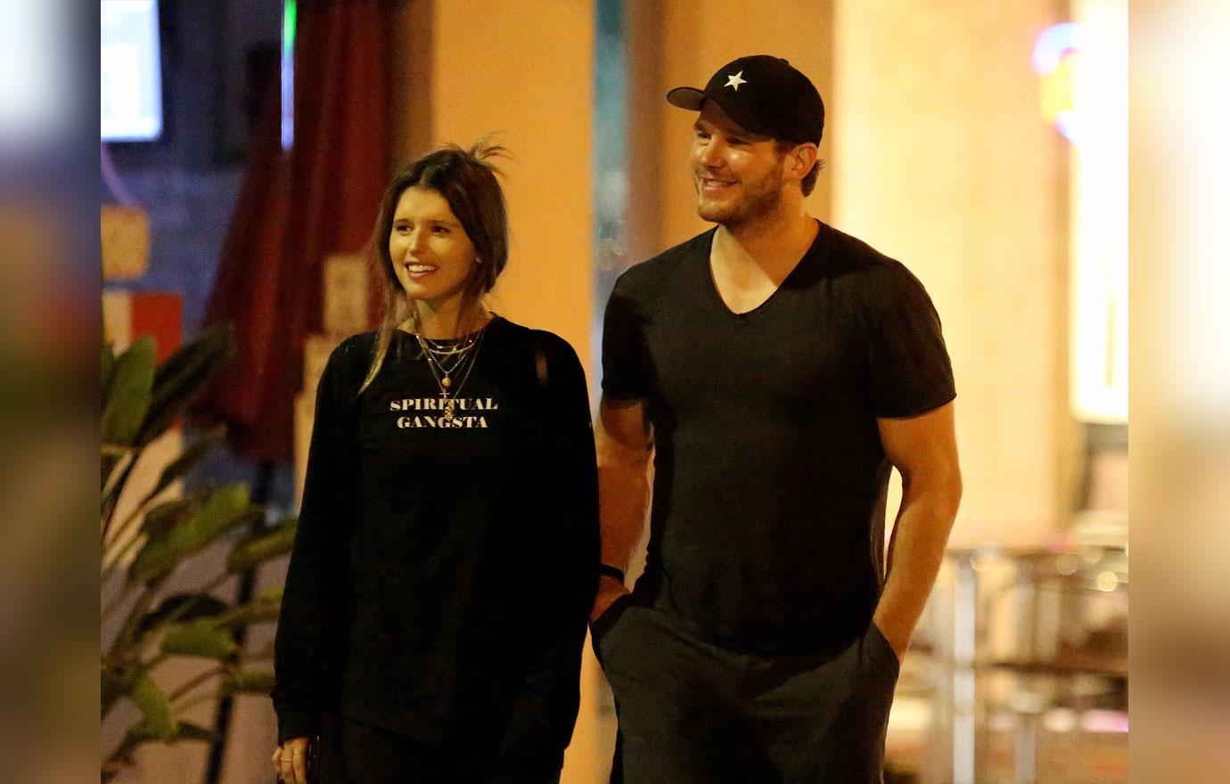 Chris Pratt laughs with Katherine Schwarzenegger after dinner date in LA