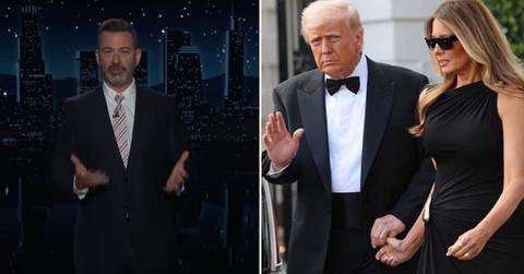 Composite photo of Jimmy Kimmel, Donald Trump and Melania Trump