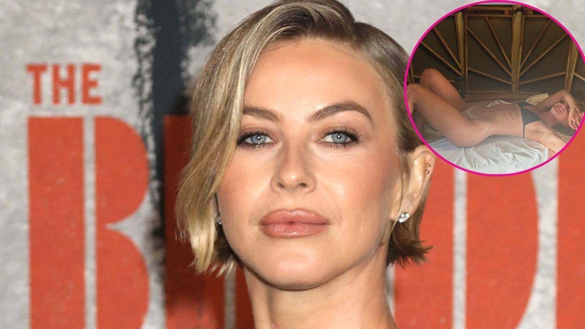 julianne hough displays toned abs striking bikini photo