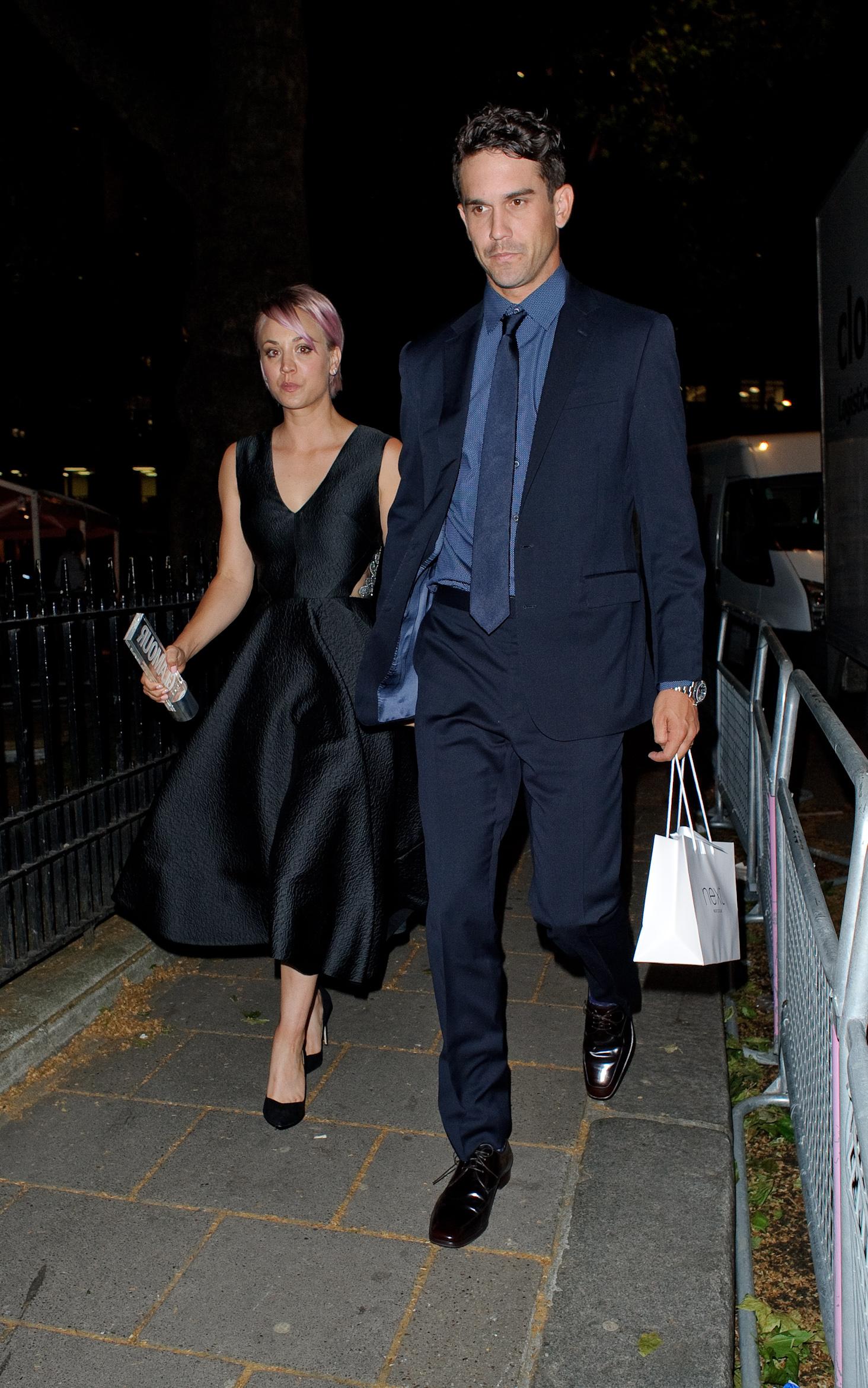 Kaley Cuoco and Ryan Sweeting leaving the Glamour Awards 2015