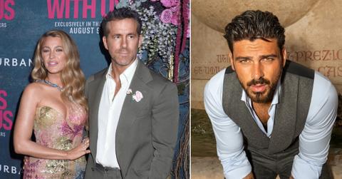 A photo of Blake Lively and Ryan Reynolds and a picture of Michele Morrone.