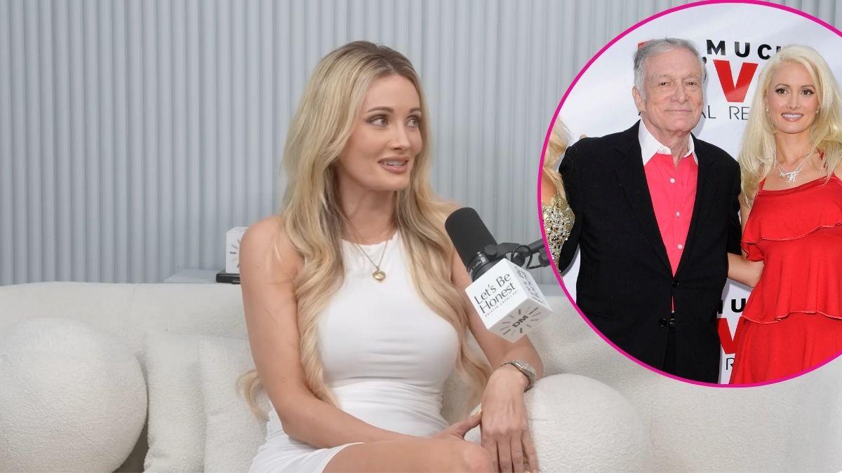 image and inset of Hugh Hefner, holly Madison