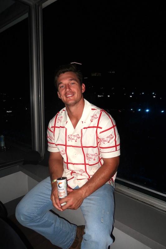 tyler cameron at cma fest celsius suite credit celsius