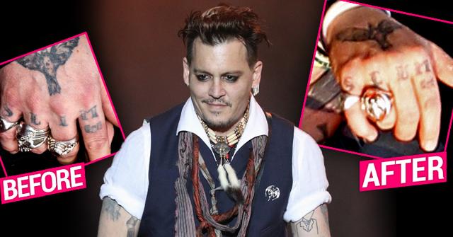 From Slim To Scum! Johnny Depp Amends His Tattoo Dedicated To Estranged ...