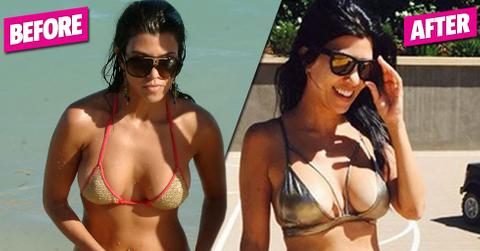 Kourtney kardashian boob job plastic surgery breakup scott
