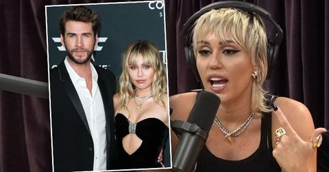 Inset of Liam and Miley,Miley Cyrus on Joe Rogan Podcast