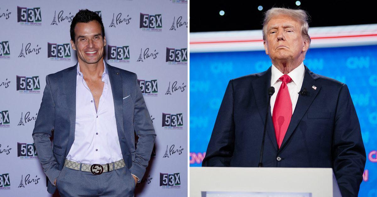 A photo of Antonio Sabato Jr. and a photo of Donald Trump.