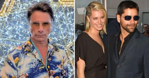 Photo of John Stamos and a photo of Stamos with Rebecca Romijn