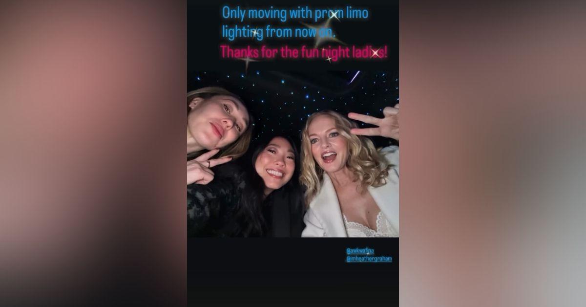 image of Heather Graham wore a white lace dress during a night out.