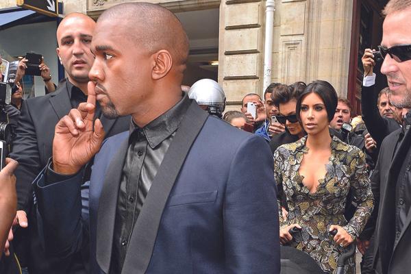 Kim Kardashian_ Kanye West and daughter North West seen leaving their apartment in Paris with Kris Jenner.