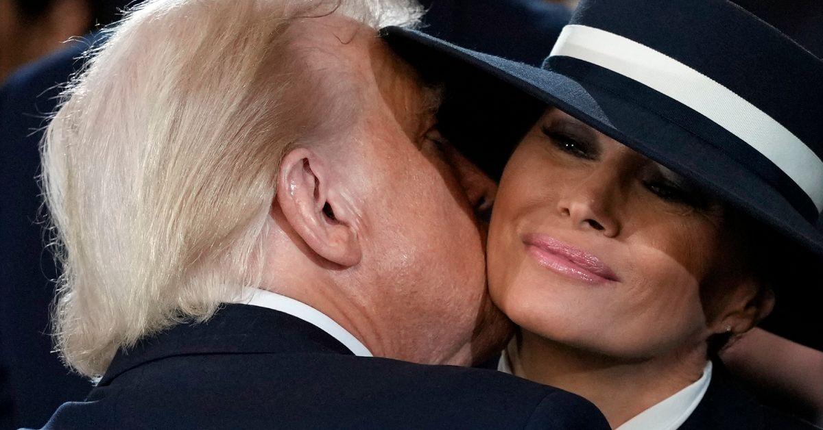 donald trump and melania trumps air kiss moment