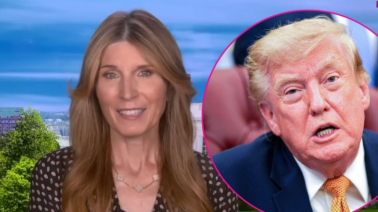 Composite photo of Nicole Wallace and Donald Trump.