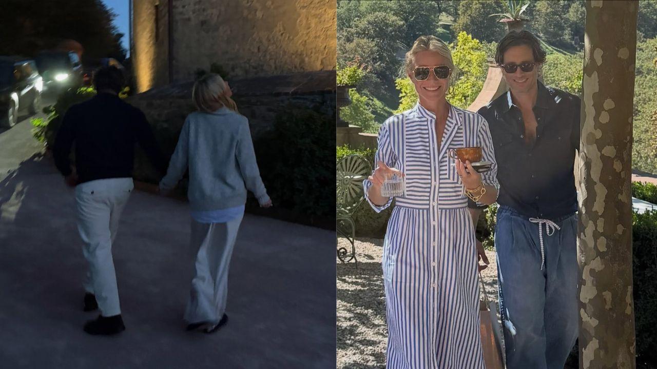 Split image of Gwyneth Paltrow and husband Brad Falchuk.
