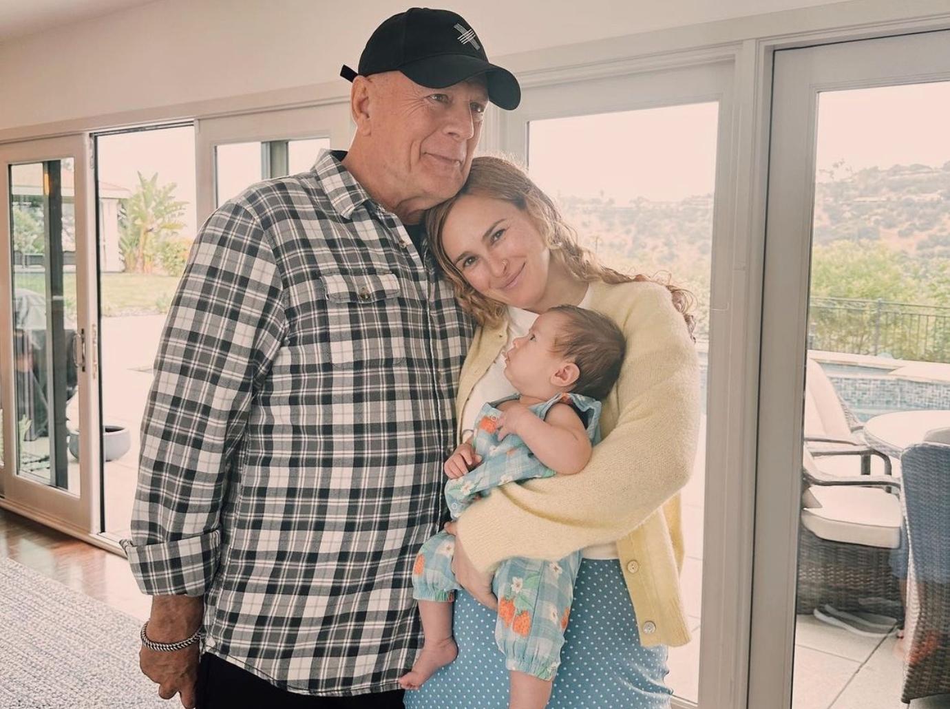 rumer bruce willis holding granddaughter treasure photos