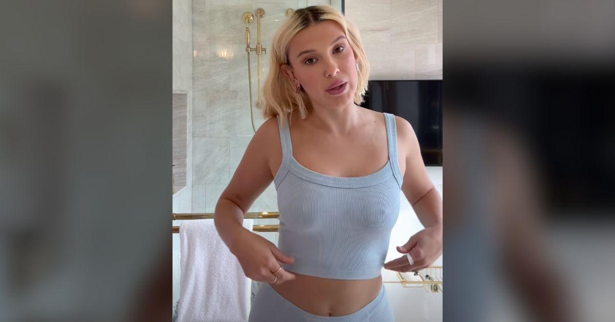 millie bobby brown flashes nipples see through tank top photos