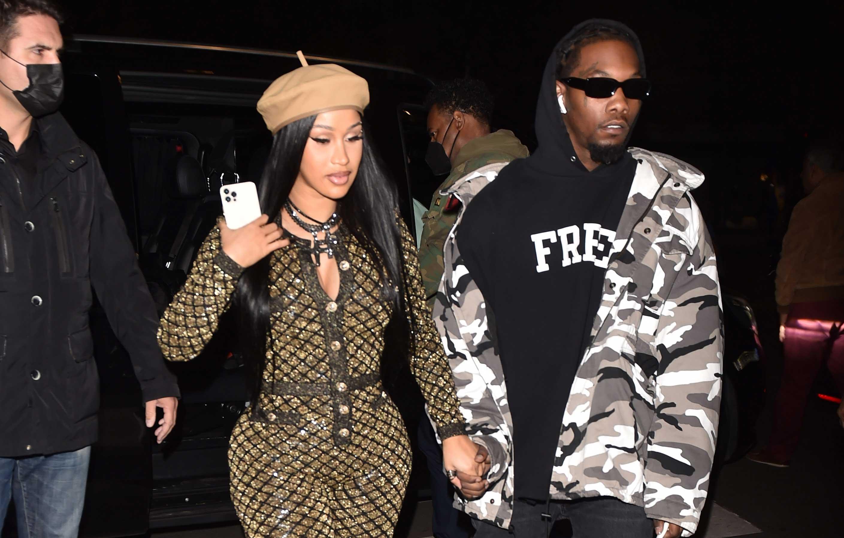 cardi b attends offset first performance takeoffs death