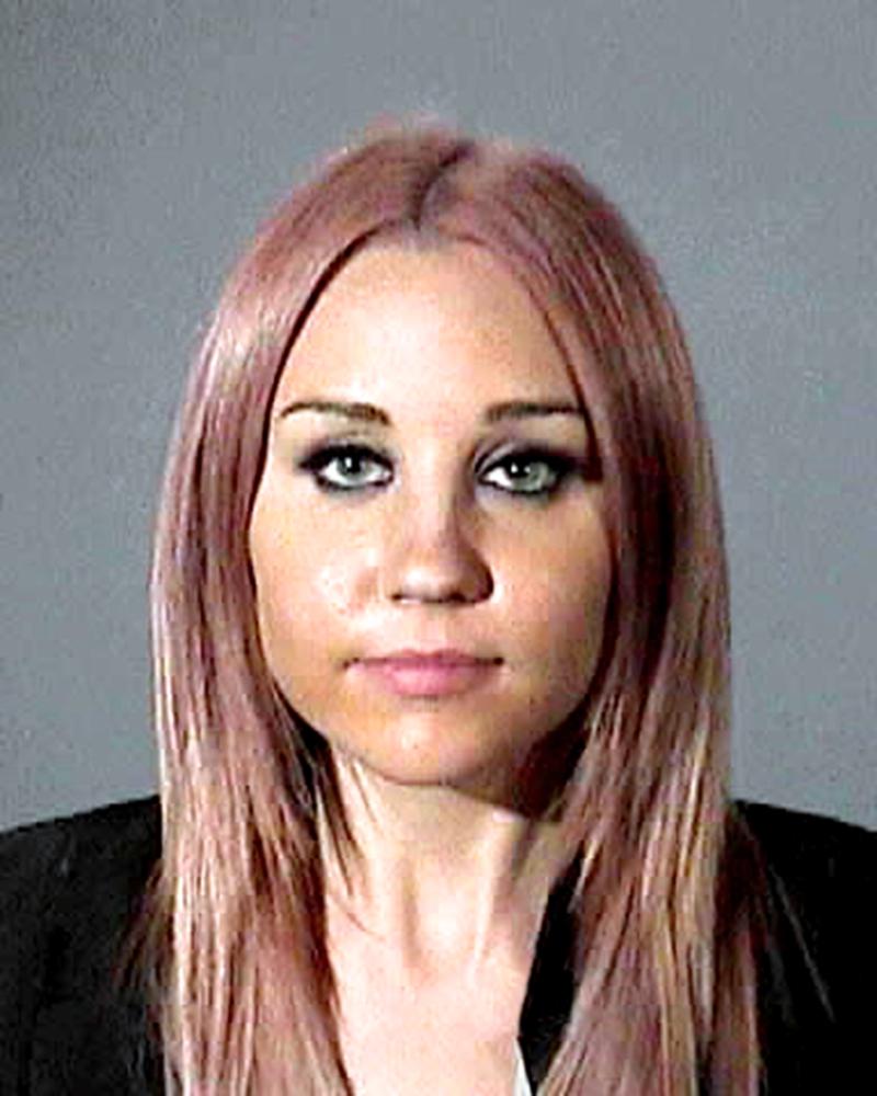 Hollywood actress Amanda Bynes poses for her mugshot after her arrest for allegedly driving under the influence in Hollywood.