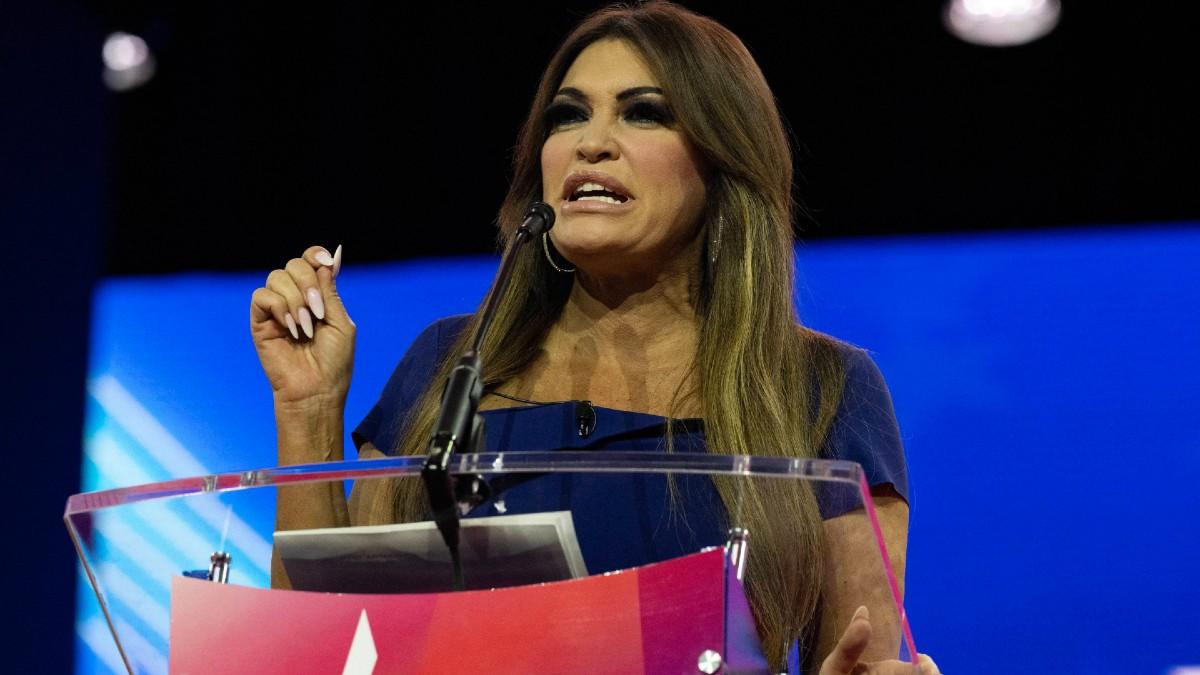 image of Donald Trump gushed over Kimberly Guilfoyle during an event. 