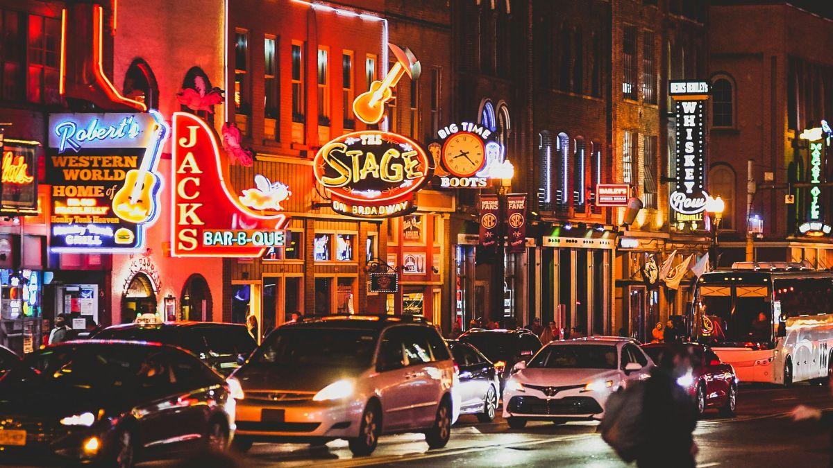 Photo of Broadway in Nashville.
