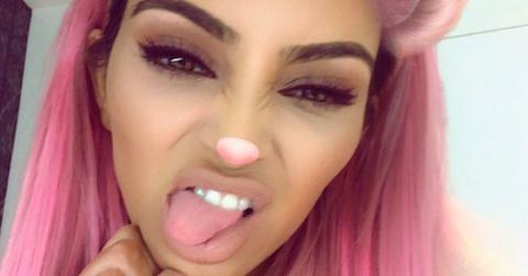 kim kardashian dyes hair pink pics pp