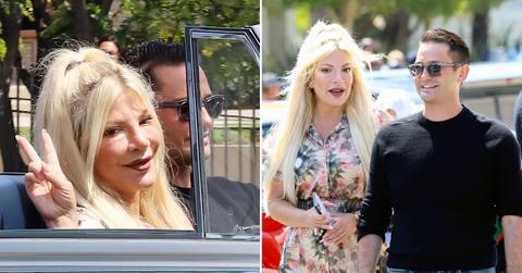 tori spelling rides shotgun josh flagg beverly hills th annual tour delegance ok