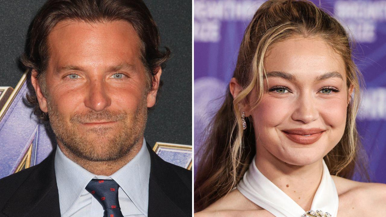 Split photo of Bradley Cooper and Gigi Hadid