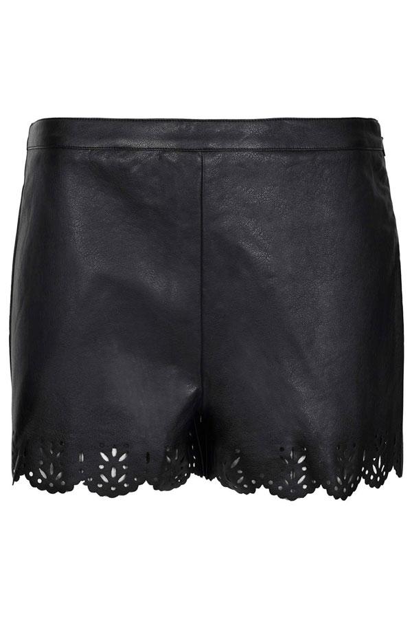 Faux leather shorts